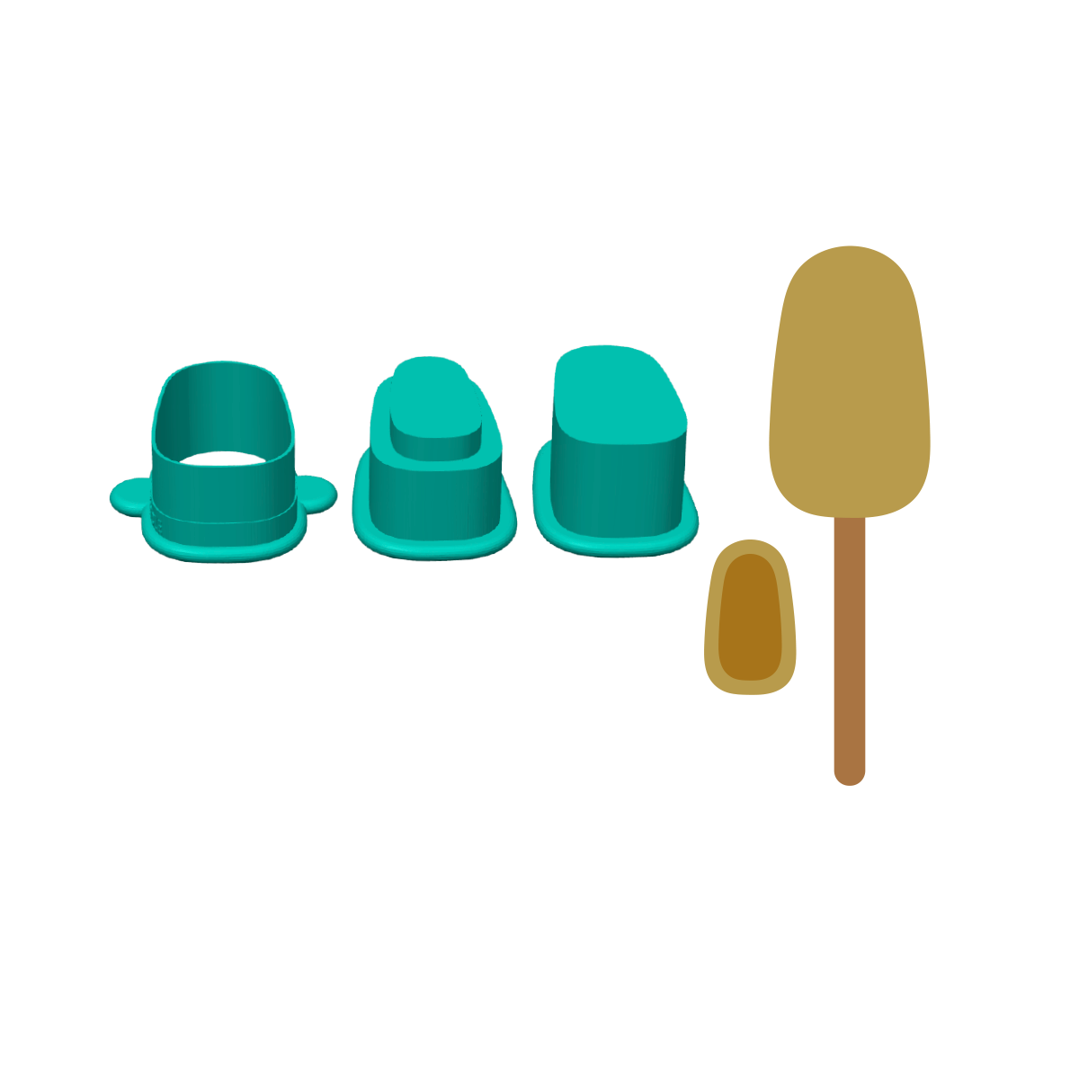 Medium Tapered Stuffed Cakesicle Mold with Filling Embosser | Deluxe Cutter, Popper and Tray Options