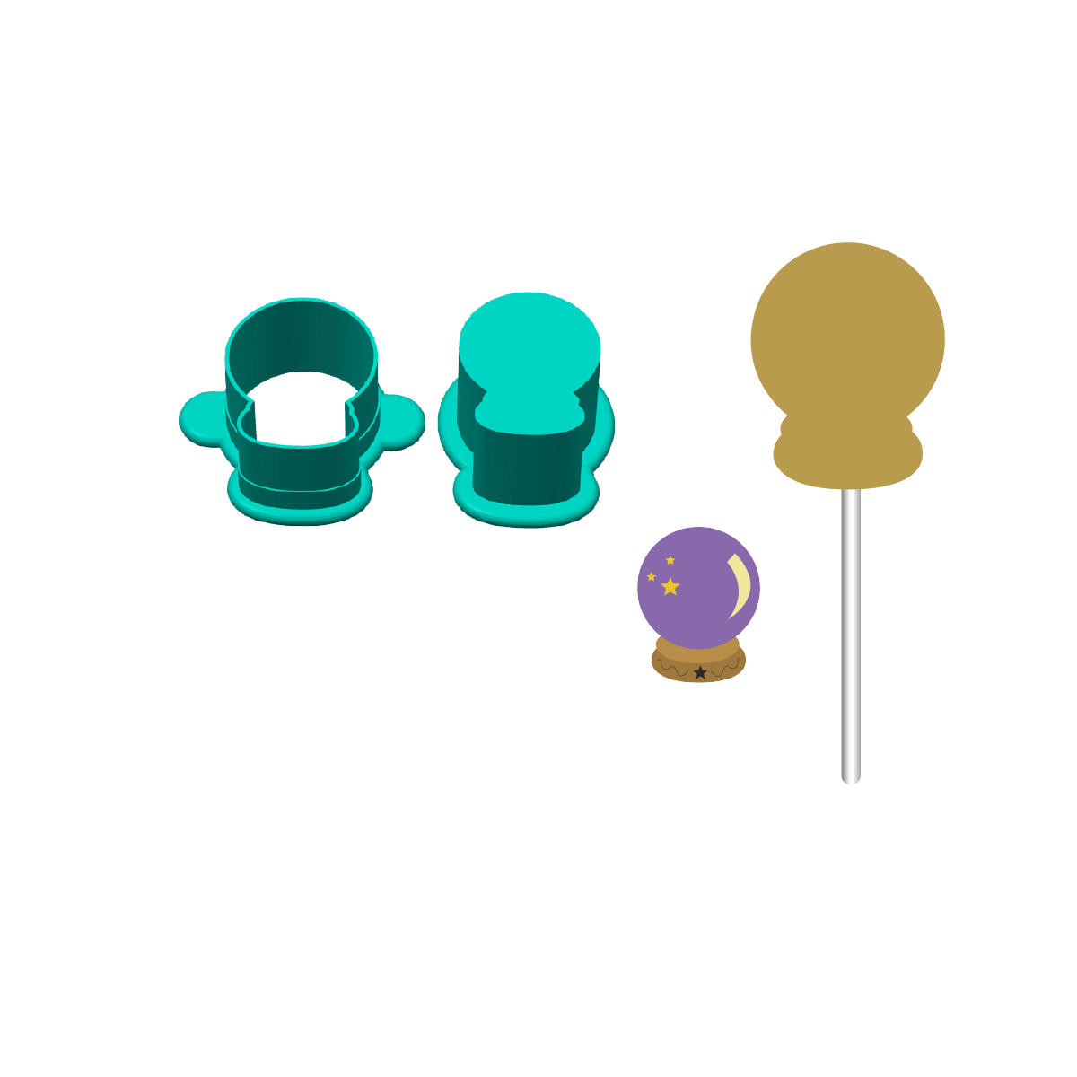 Crystal Ball Cake Pop Mold | Deluxe Cutter, Popper, and Tray Option