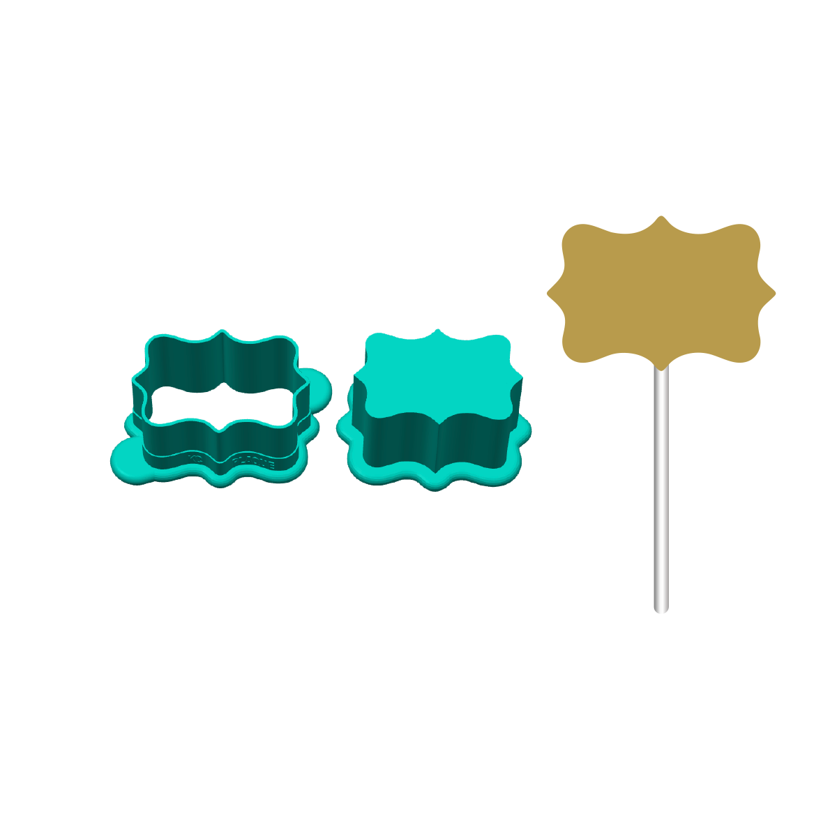 Plaque Cake Pop Mold | Deluxe Cutter, Popper, and Tray Options