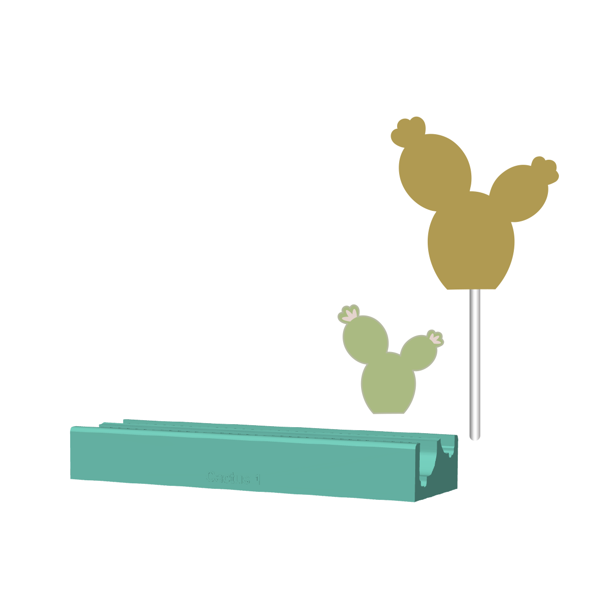 Cactus 1 Cake Pop Mold |Deluxe Cutter, Popper, and Tray Option