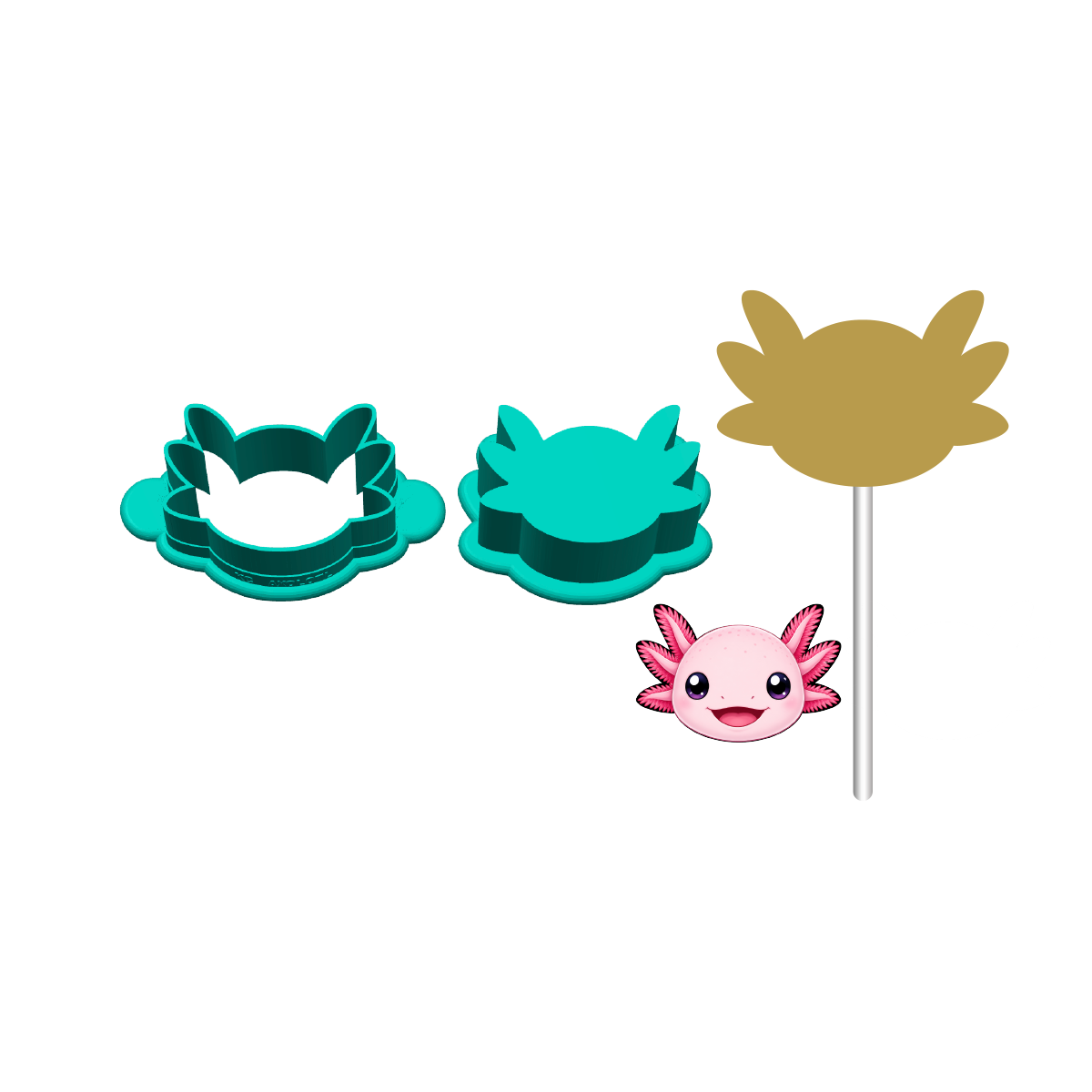 Axolotl Cake Pop Mold |Deluxe Cutter, Popper, and Tray Option