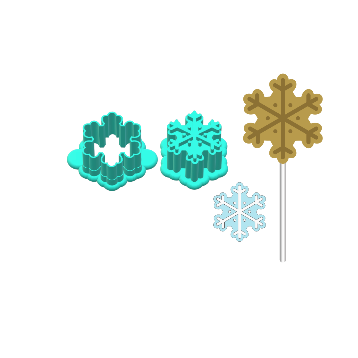 Snowflake Cake Pop Mold | Deluxe Cutter, Popper, and Tray Option