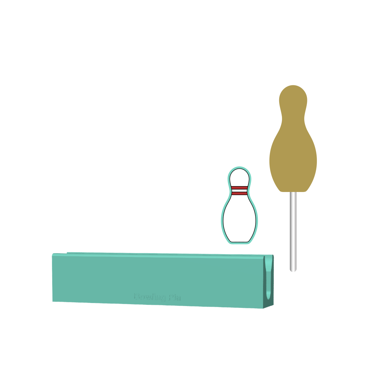 Bowling Pin Cake Pop Mold |Deluxe Cutter, Popper, and Tray Option