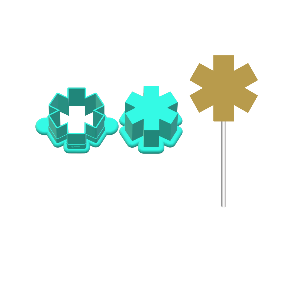 EMT Star of Life Cake Pop Mold |Deluxe Cutter, Popper, and Tray Option