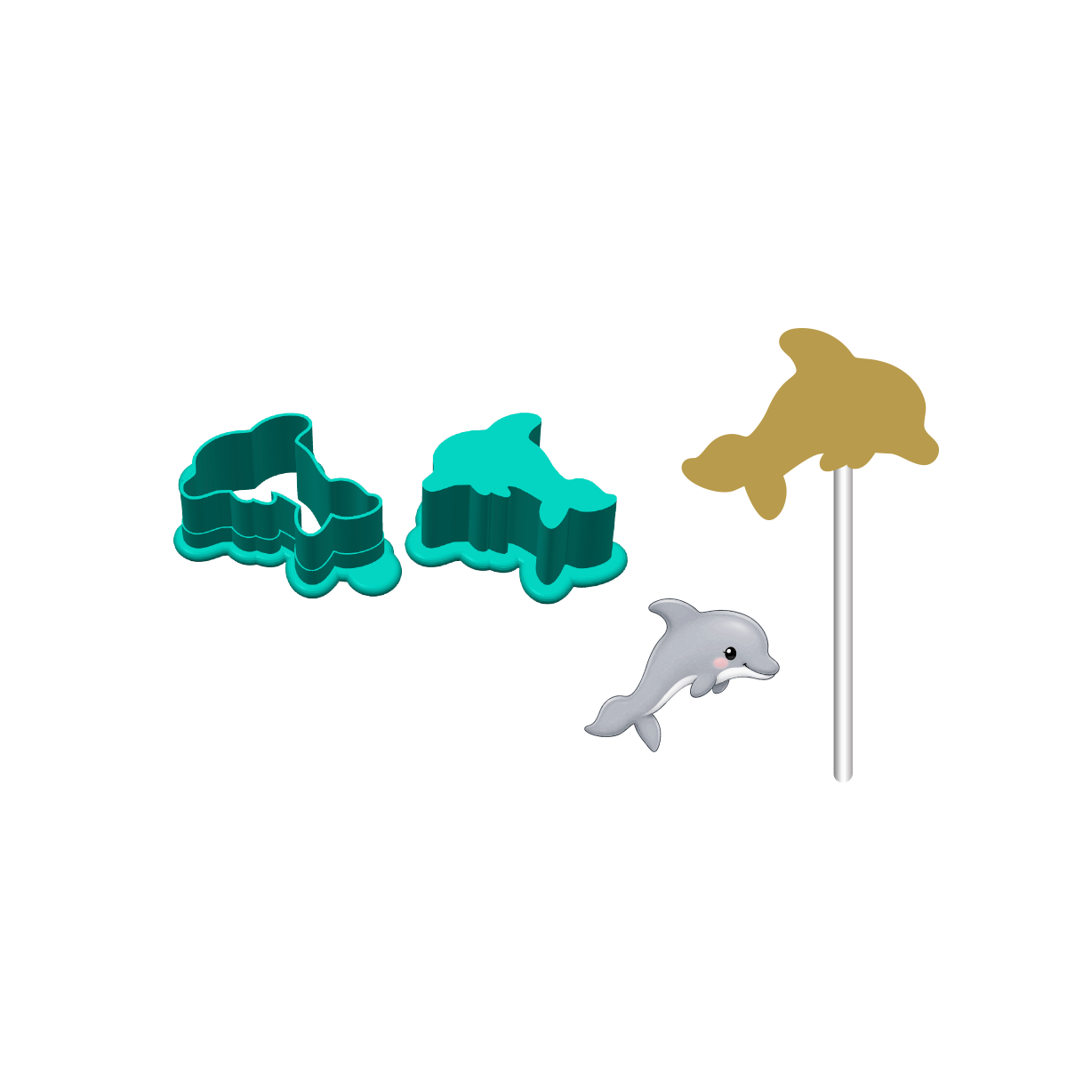 Dolphin Cake Pop Mold |Deluxe Cutter, Popper, and Tray Options