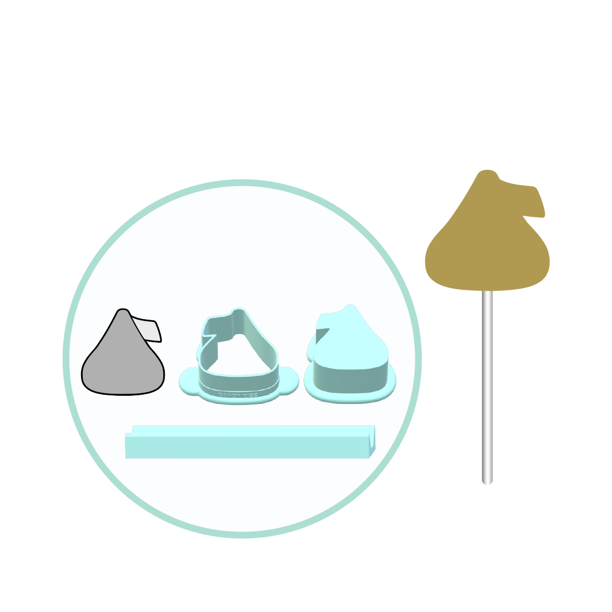 Valentines Candy Kiss Cake Pop Mold | Deluxe Cutter, Popper, and Tray Option