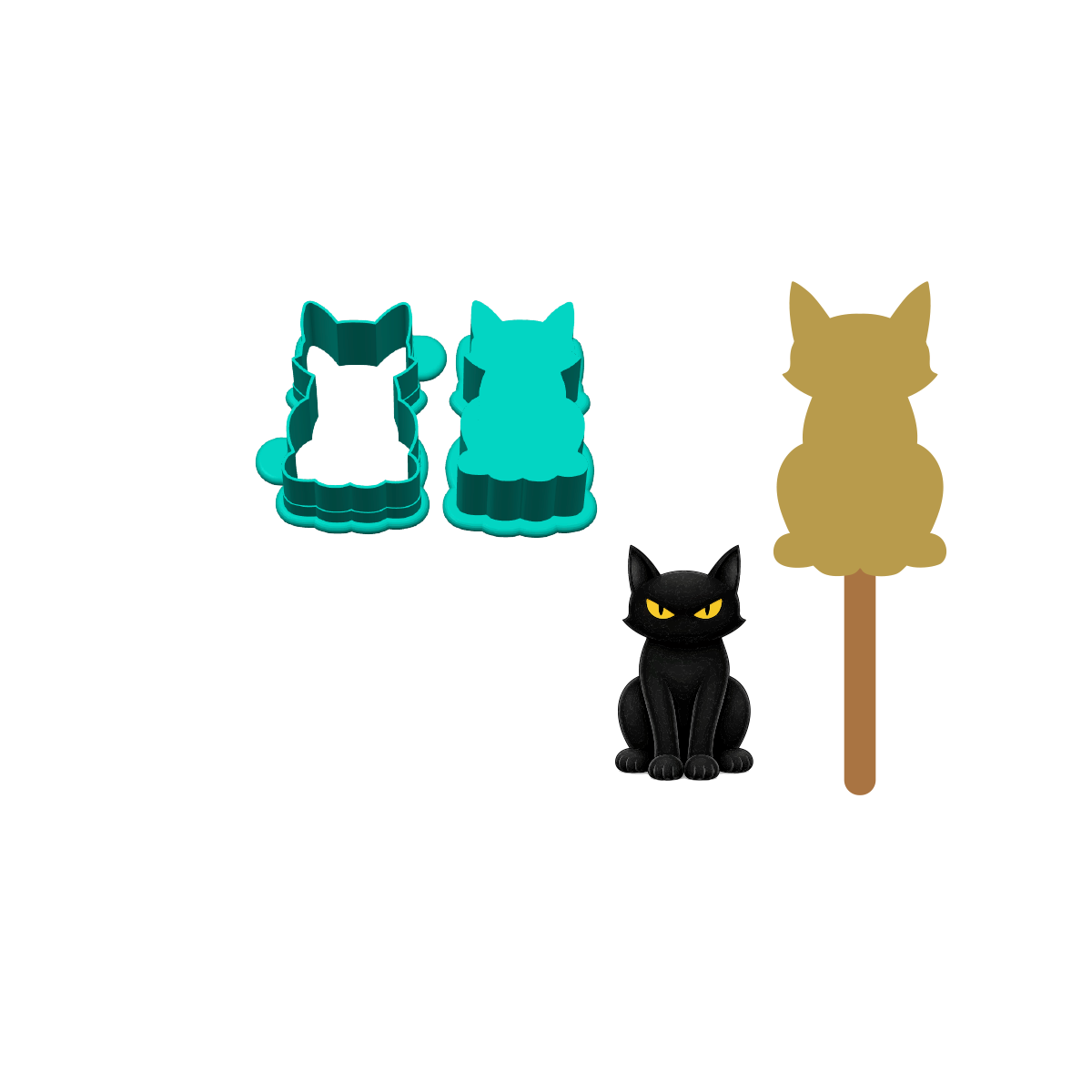Cat Cakesicle Mold | Deluxe Cutter, Popper and Tray Options