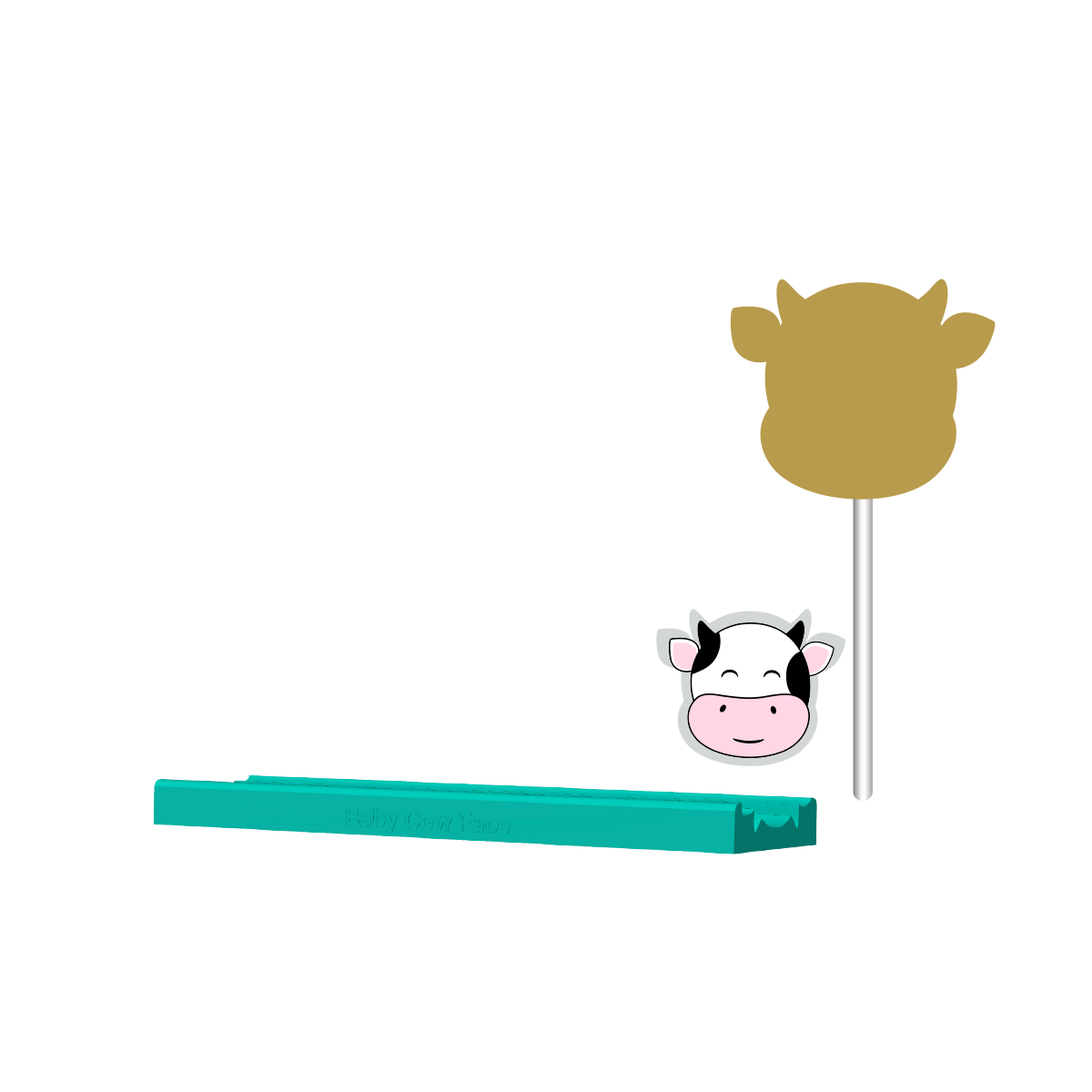 Baby Cow Face Cake Pop Mold |Deluxe Cutter, Popper, and Tray Option