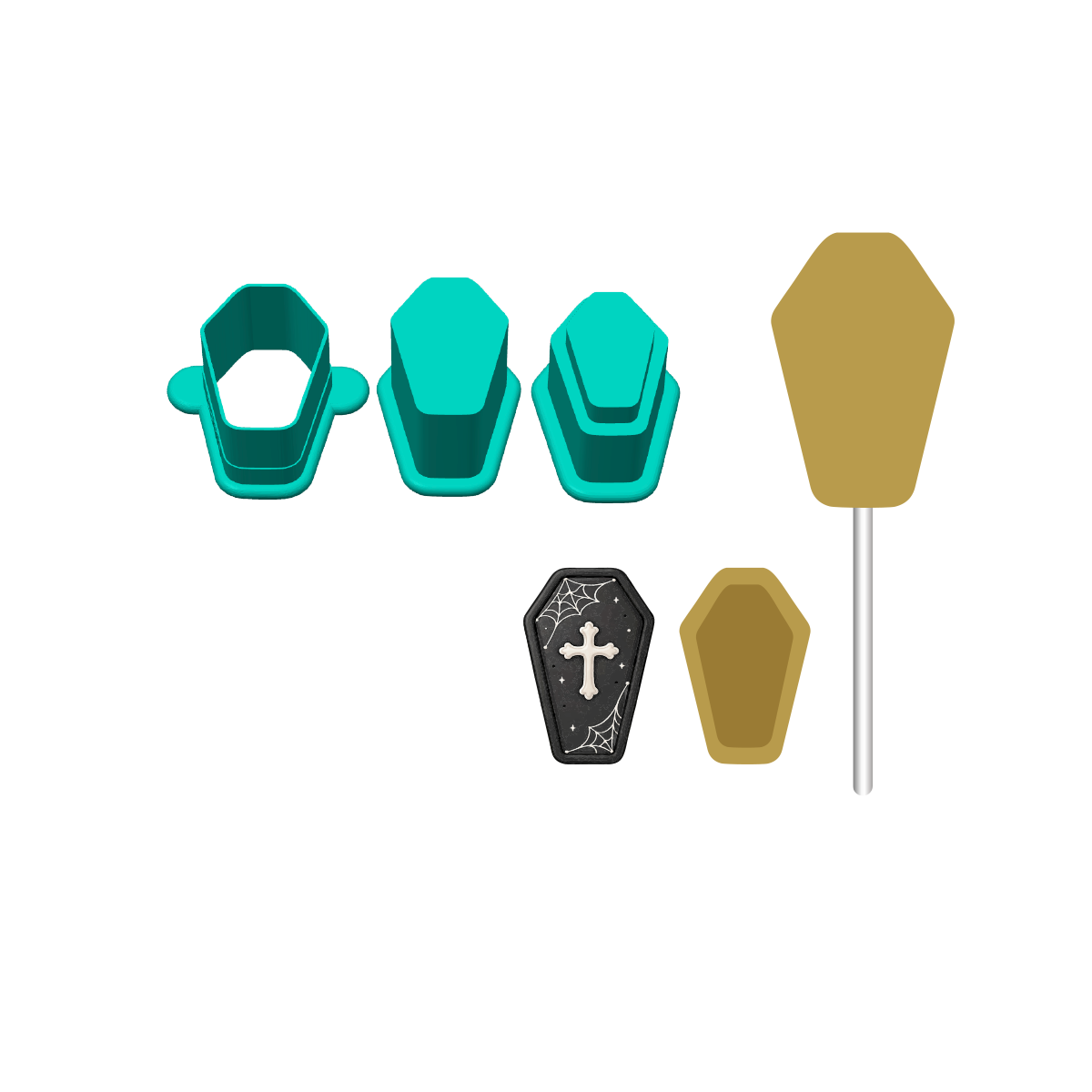Stuffed Coffin Cake Pop Mold | Deluxe Cutter, Popper, and Tray Options