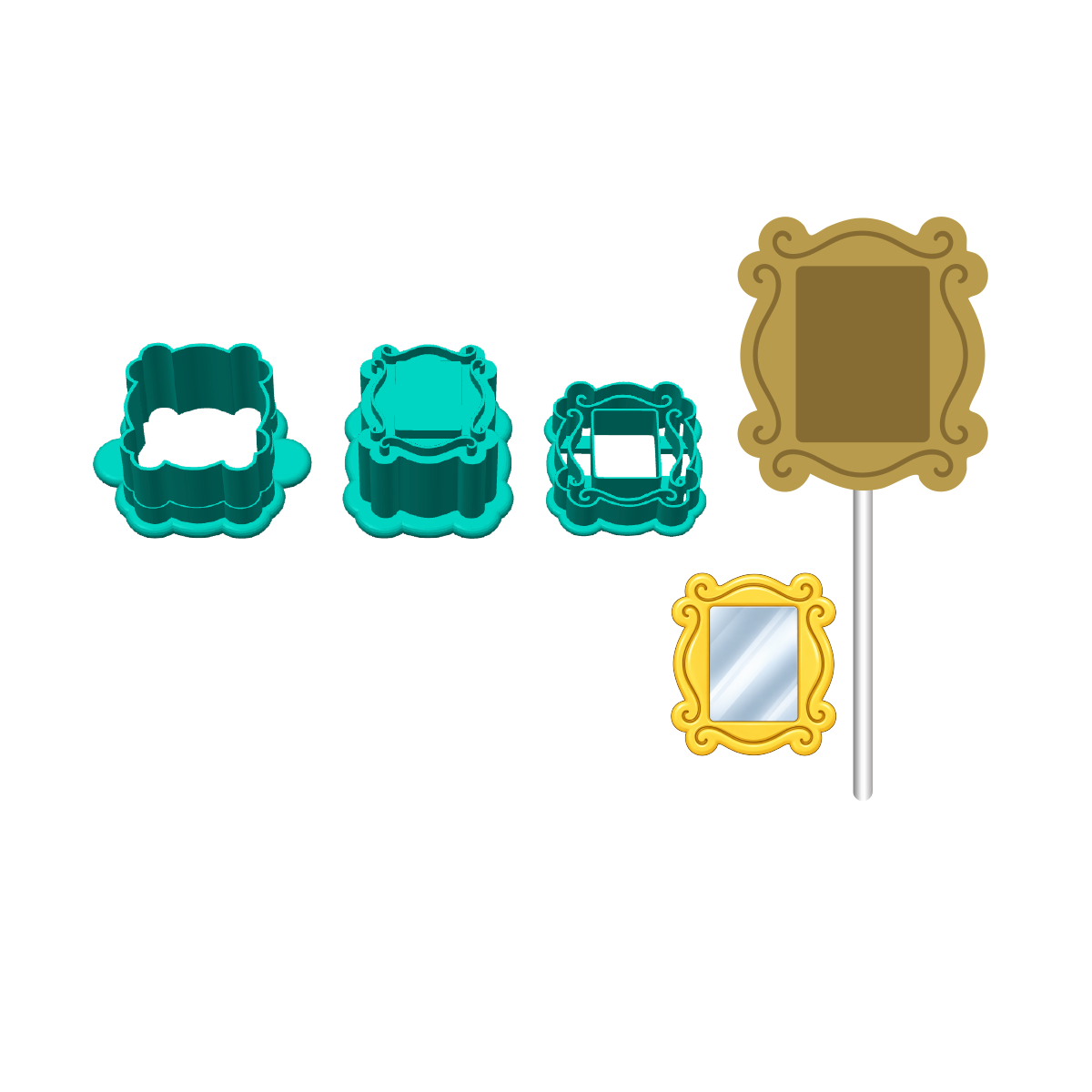 Fancy Mirror Cake Pop Mold | Deluxe Cutter, Popper, and Tray Options