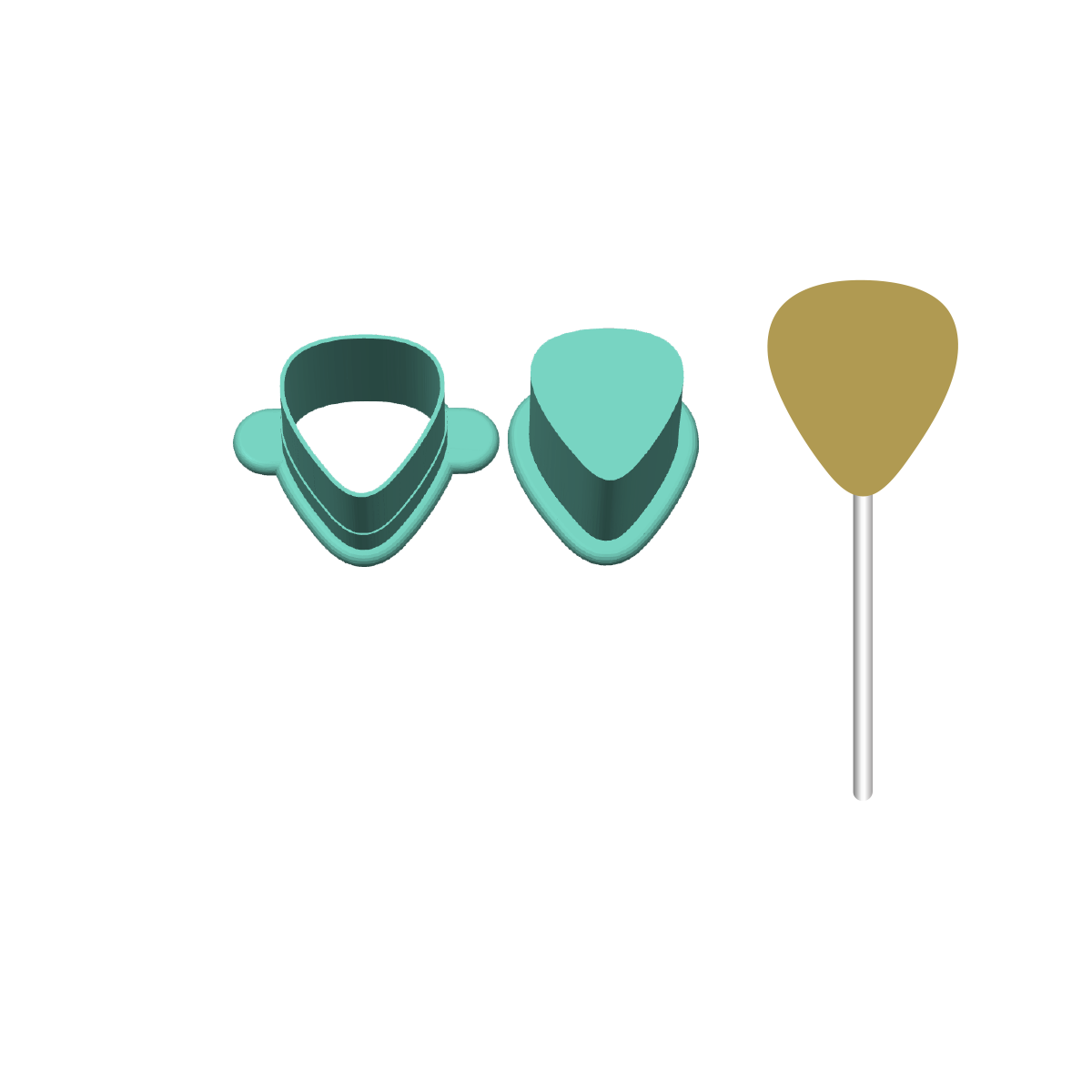 Guitar Pick Cake Pop Mold |Deluxe Cutter, Popper, and Tray Option