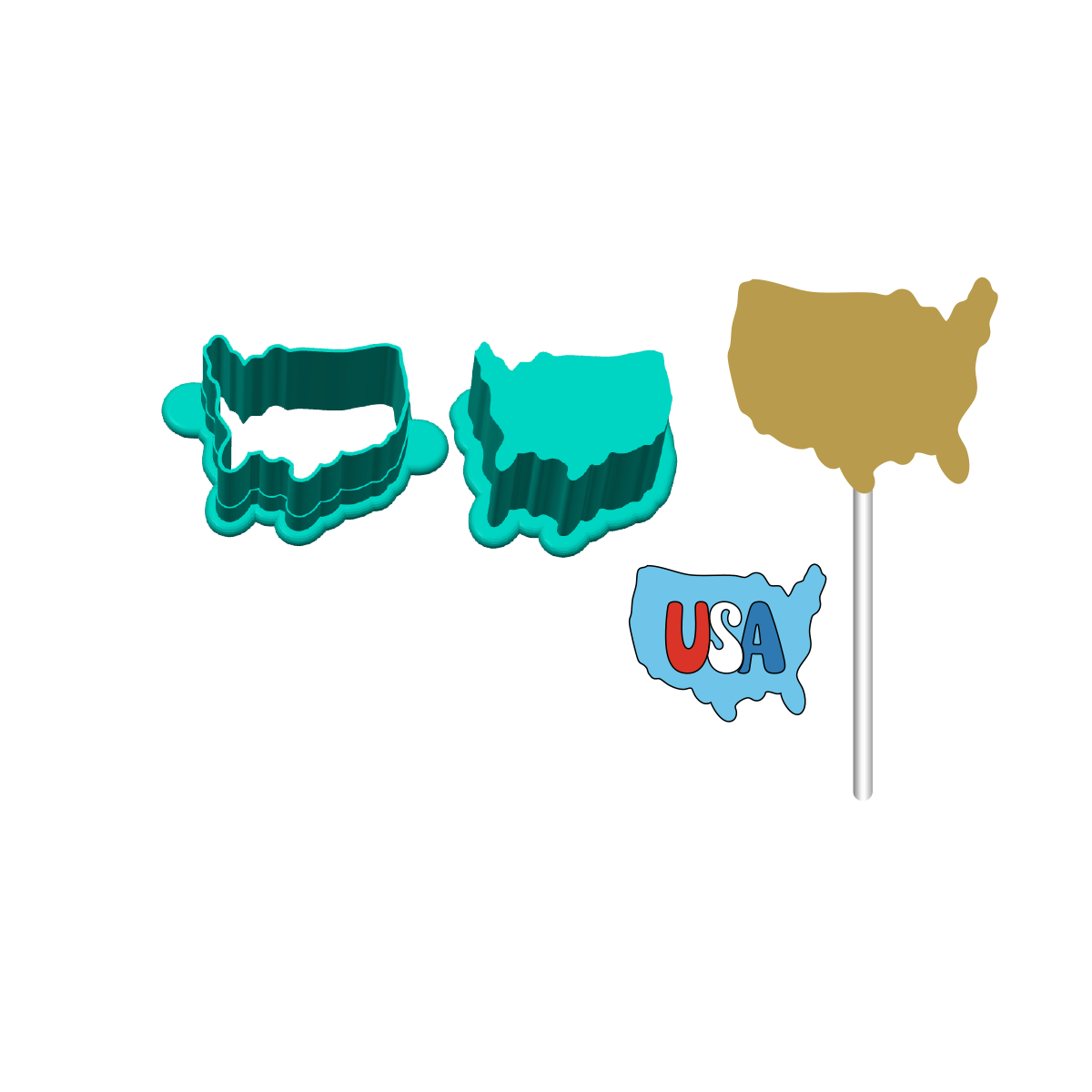 USA Cake Pop Mold |Deluxe Cutter, Popper, and Tray Option