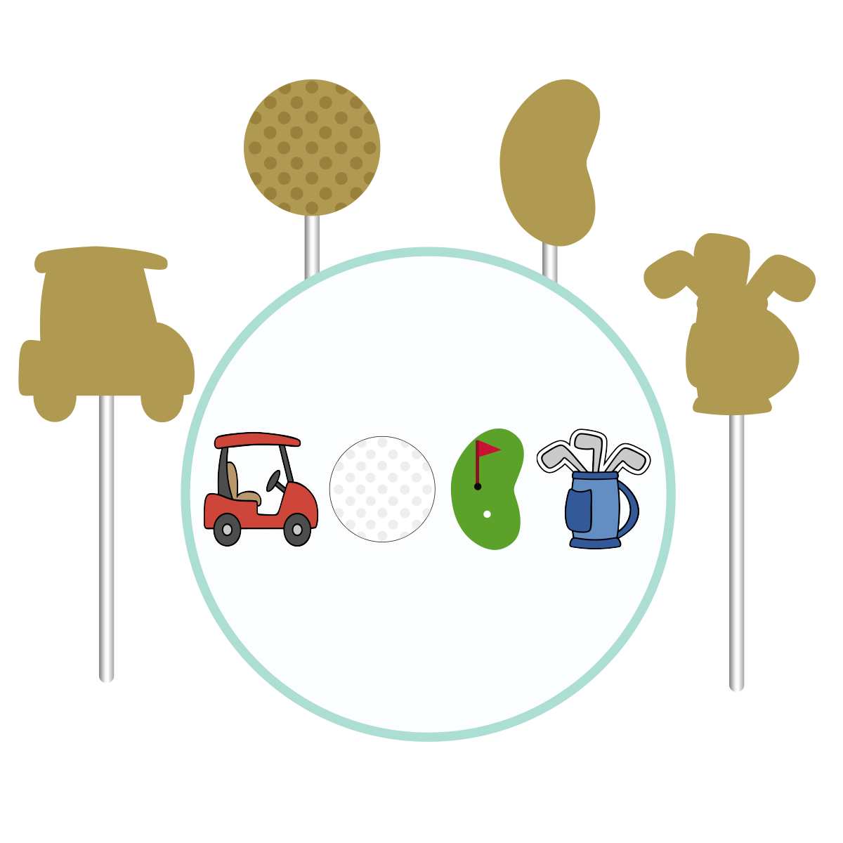 Golf Cake Pop Molds | Deluxe Cutter, Popper with fondant stamp and cutter