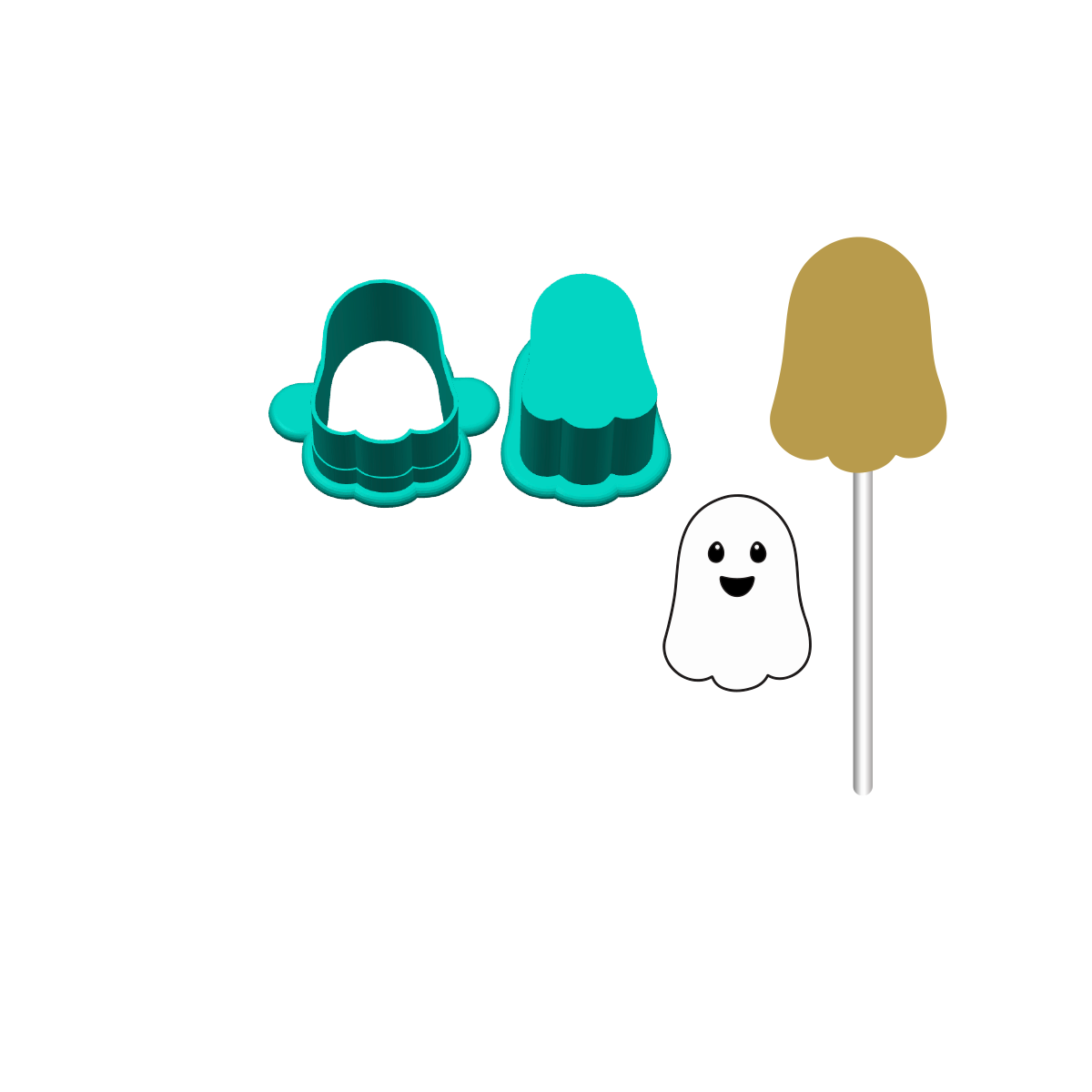 Ghost Cake Pop Mold | Deluxe Cutter, Popper, and Tray Options