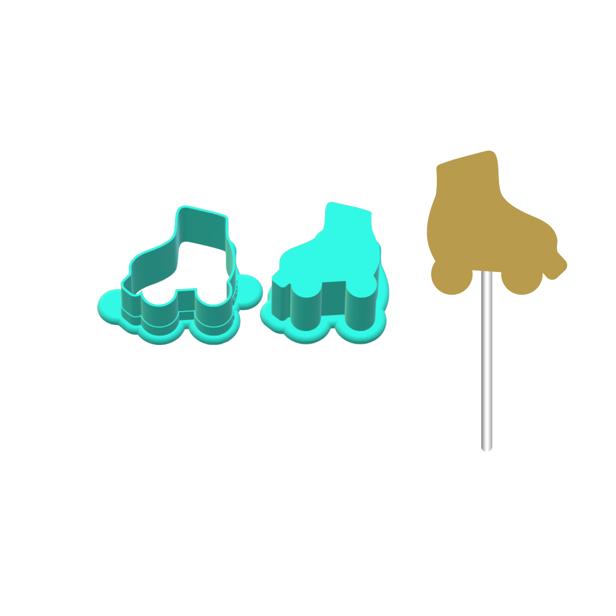 Roller Skate Cake Pop Mold |Deluxe Cutter, Popper, and Tray Option