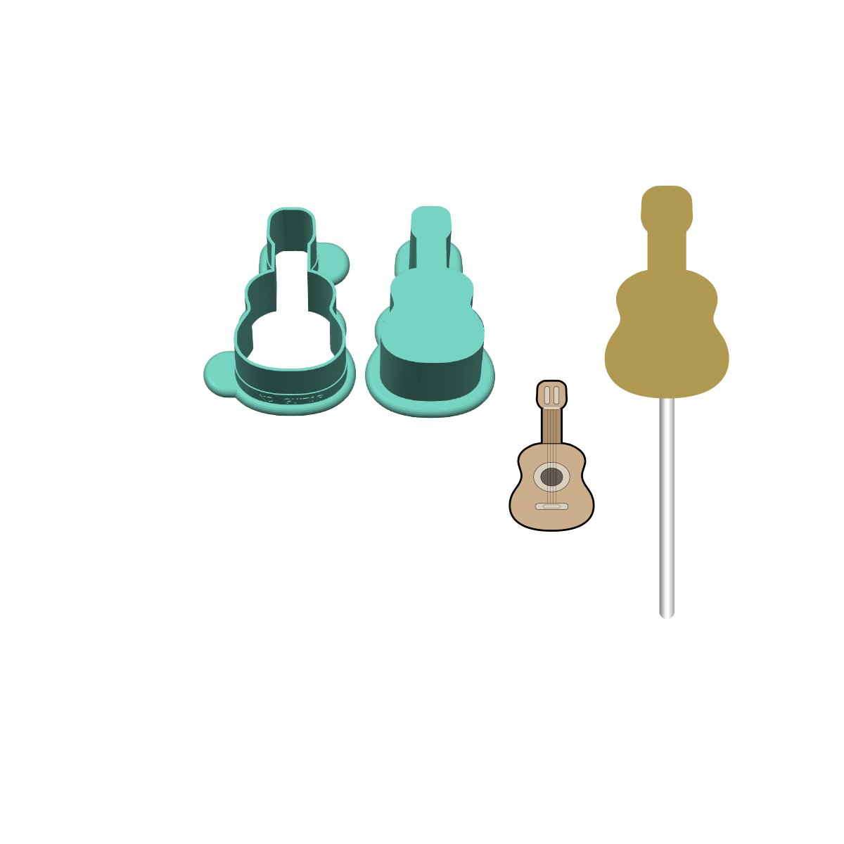 Guitar Cake Pop Mold |Deluxe Cutter, Popper, and Tray Option