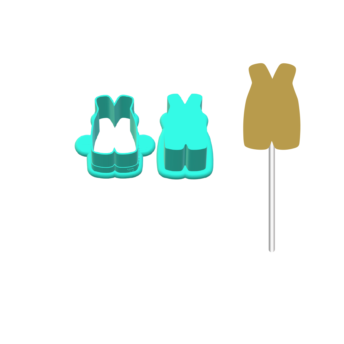 Denim Jeans Overalls Cake Pop Mold |Deluxe Cutter, Popper, and Tray Option