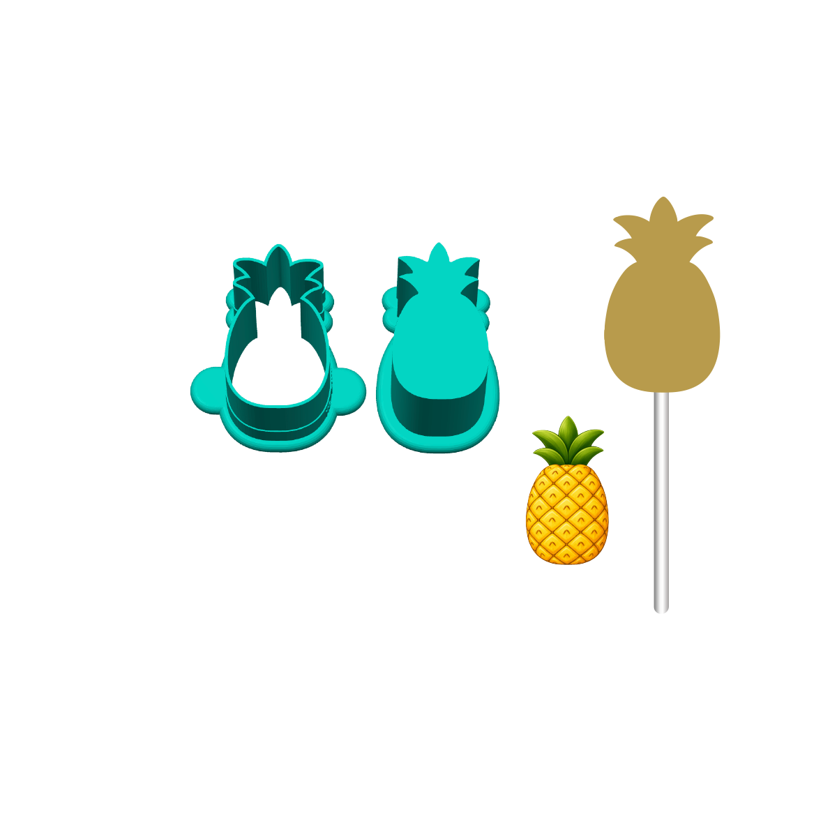 Pineapple Cake Pop Mold |Deluxe Cutter, Popper, and Tray Options