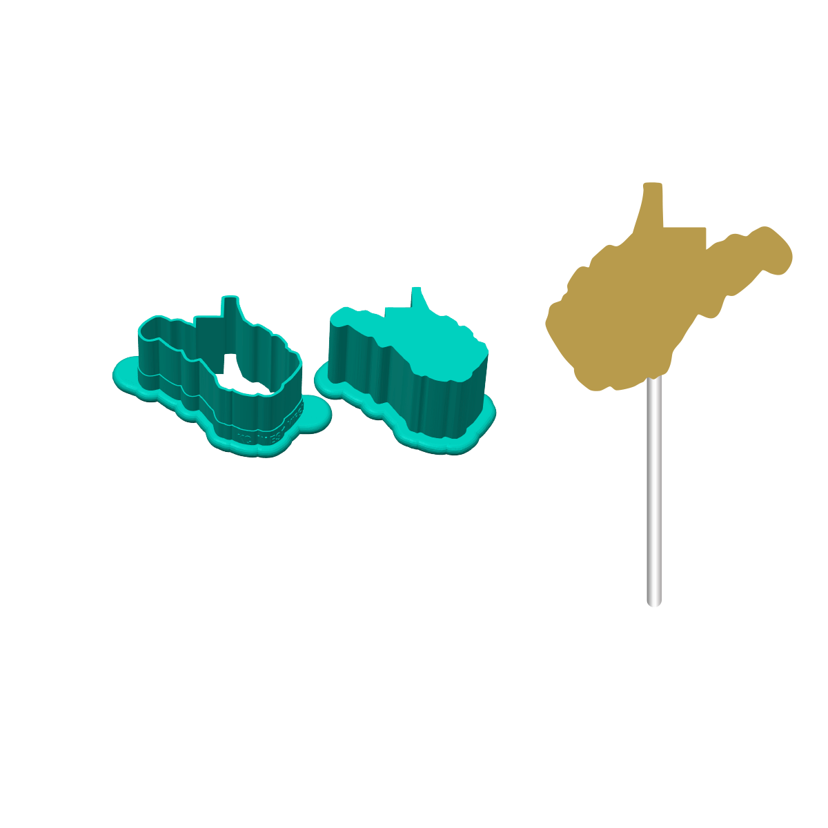 West Virginia Cake Pop Mold |Deluxe Cutter, Popper, and Tray Option