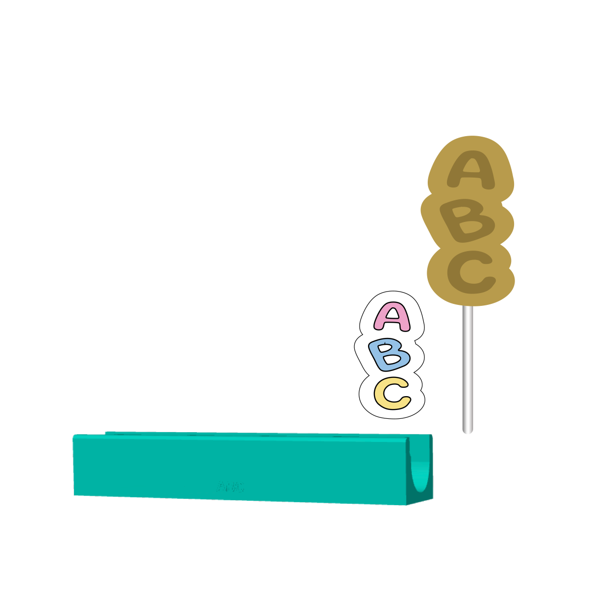 ABC Cake Pop Mold |Deluxe Cutter, Popper, and Tray Option