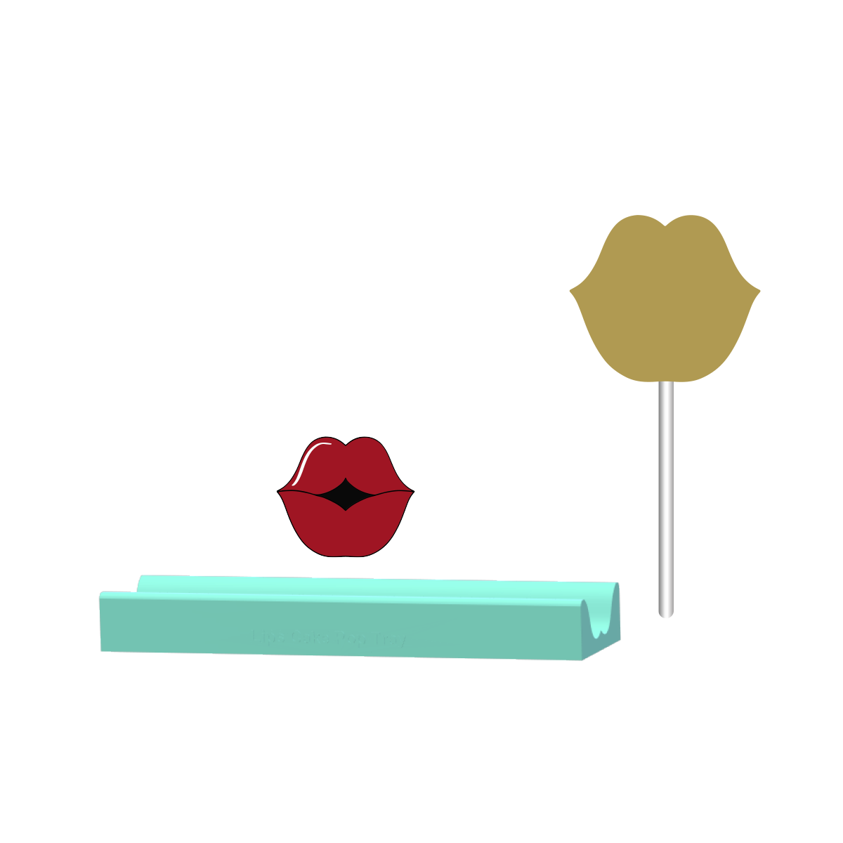 Valentines Lips Cake Pop Mold | Deluxe Cutter, Popper, and Tray Option