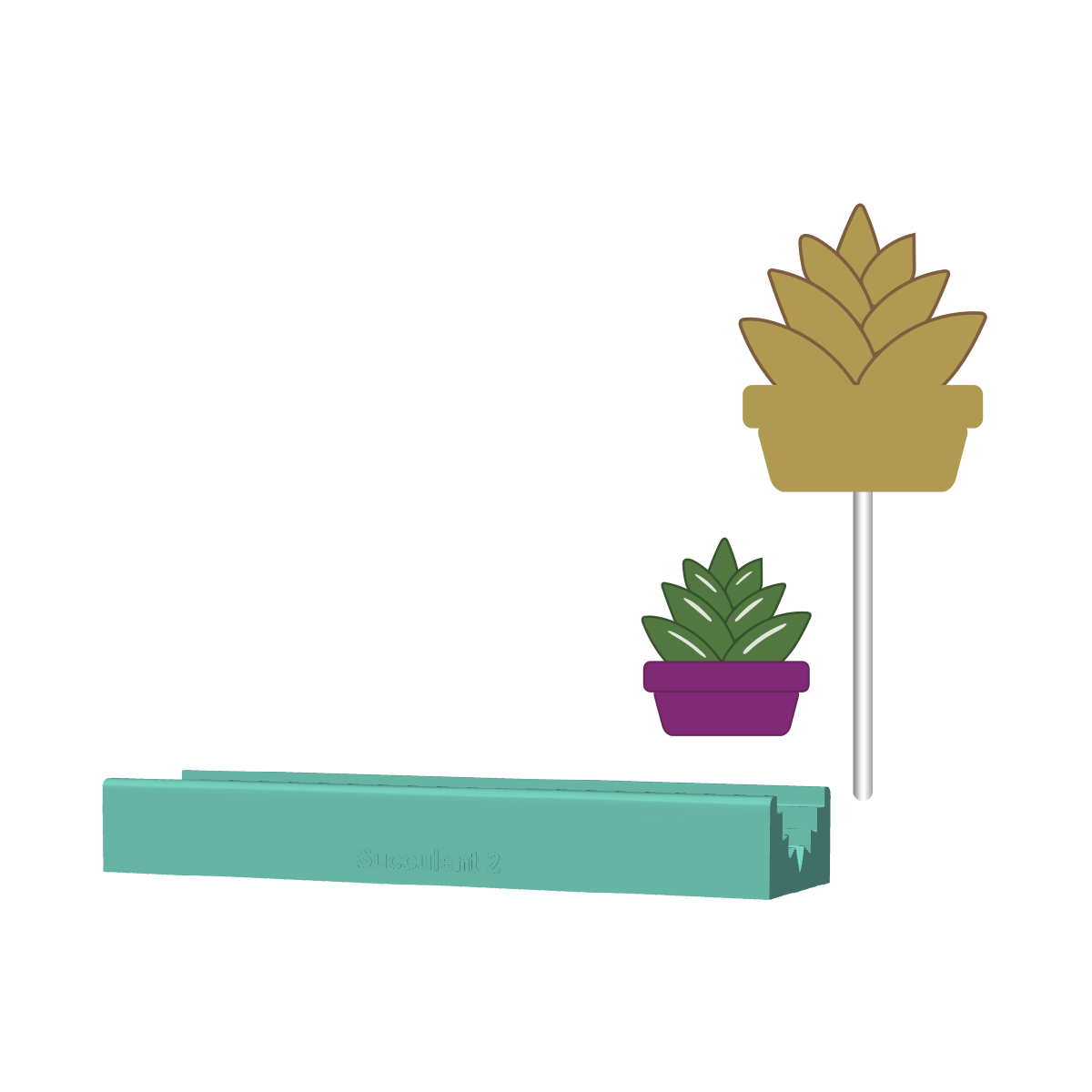 Succulent 2 Cake Pop Mold |Deluxe Cutter, Popper, and Tray Option