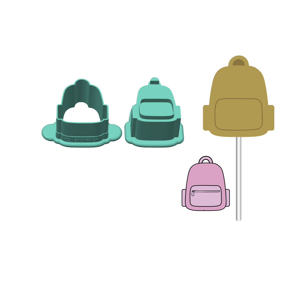 Backpack Cake Pop Mold |Deluxe Cutter, Popper, and Tray Option