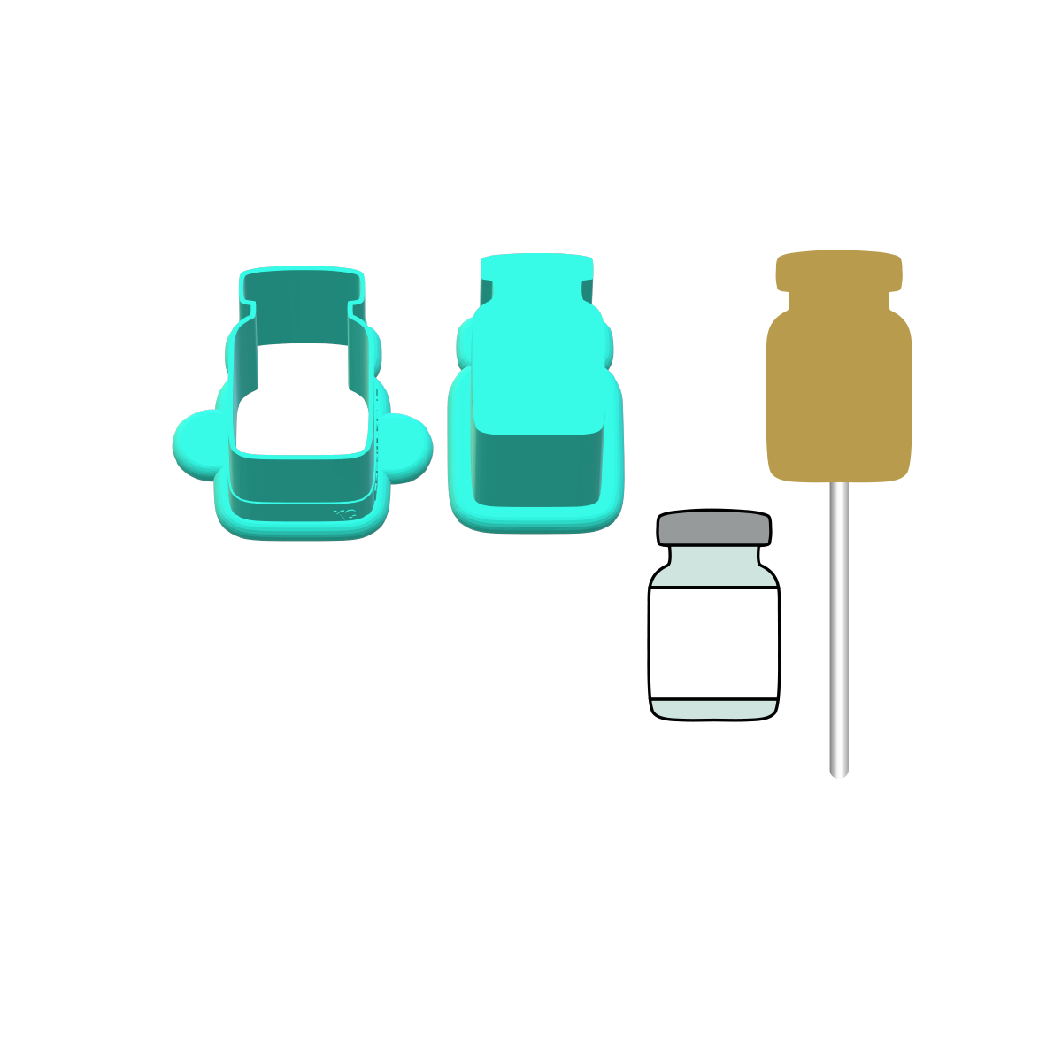 Botox Bottle Cake Pop Mold |Deluxe Cutter, Popper, and Tray Option