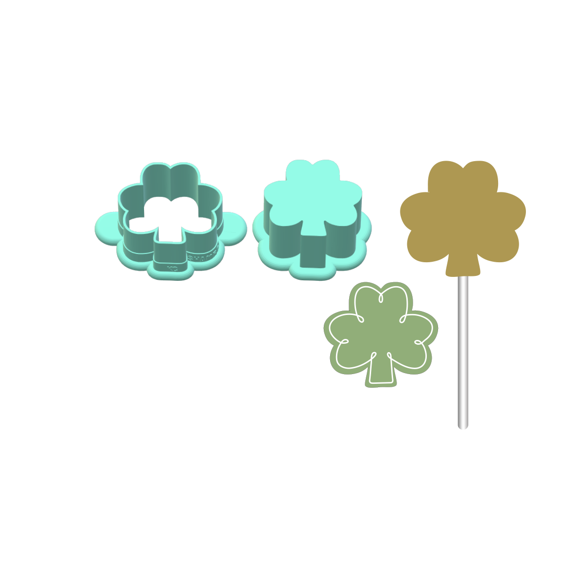 Shamrock Cake Pop Mold |Deluxe Cutter, Popper, and Tray Option