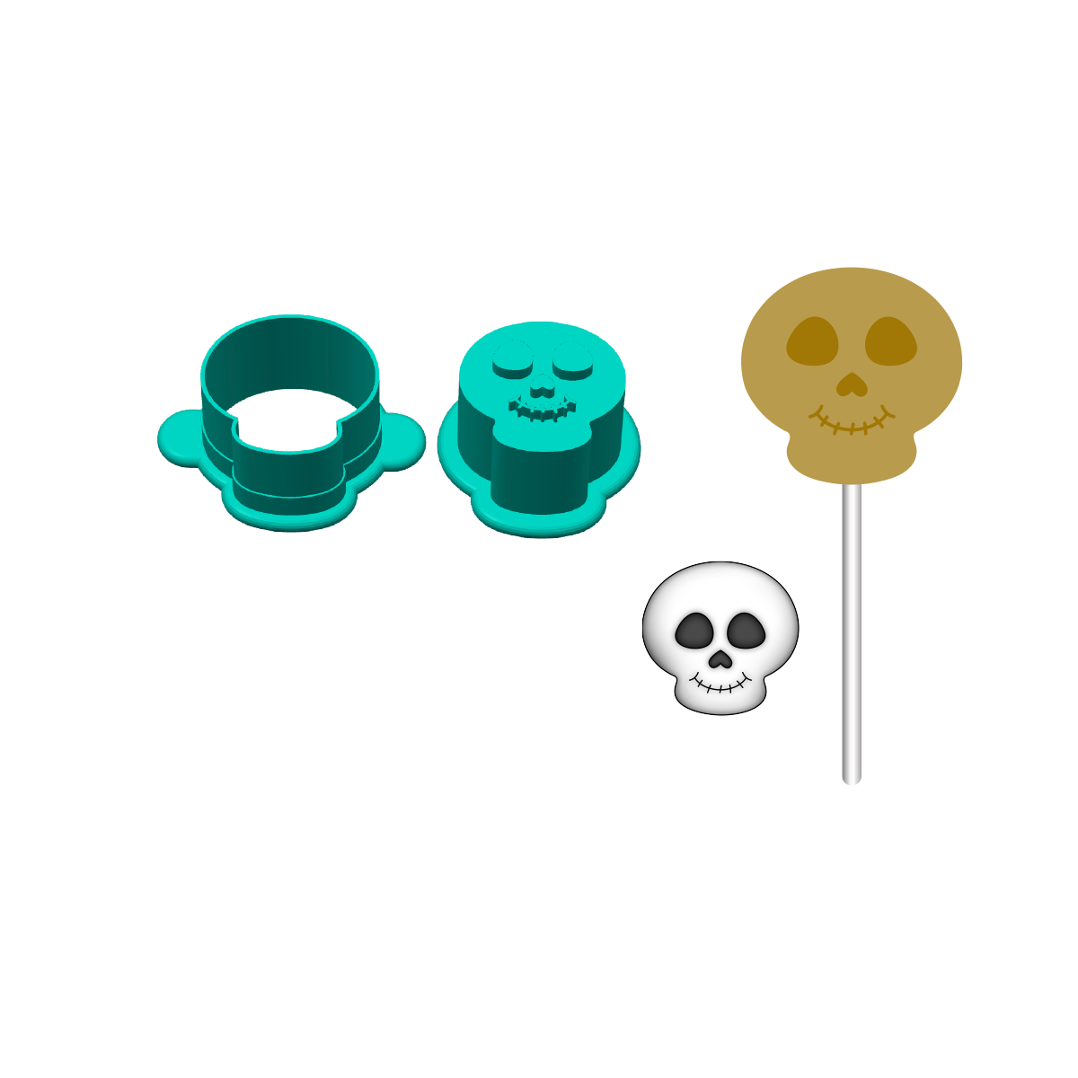 Skull Cake Pop Mold | Deluxe Cutter, Popper, and Tray Option