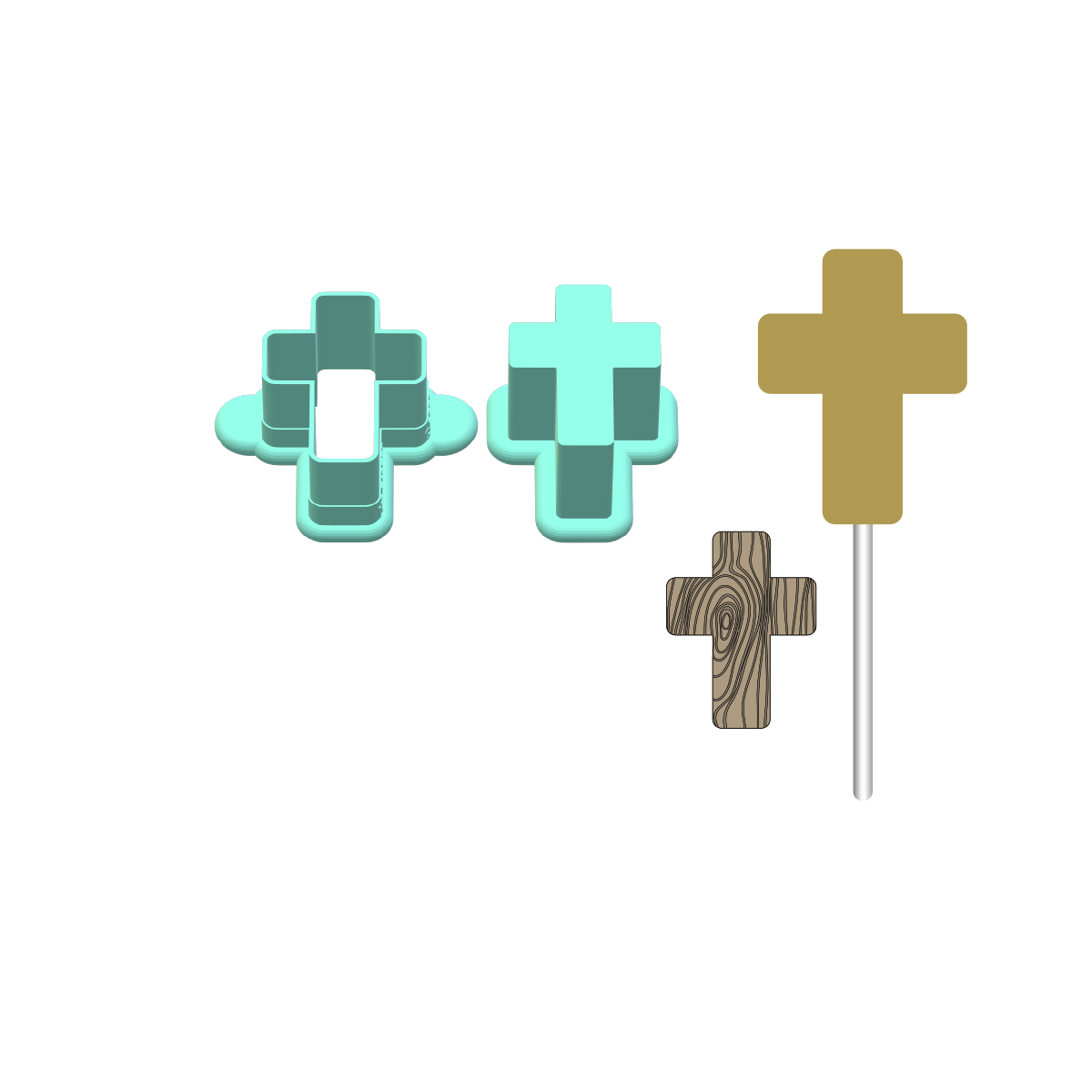 Easter Cross Cake Pop Mold |Deluxe Cutter, Popper, and Tray Option