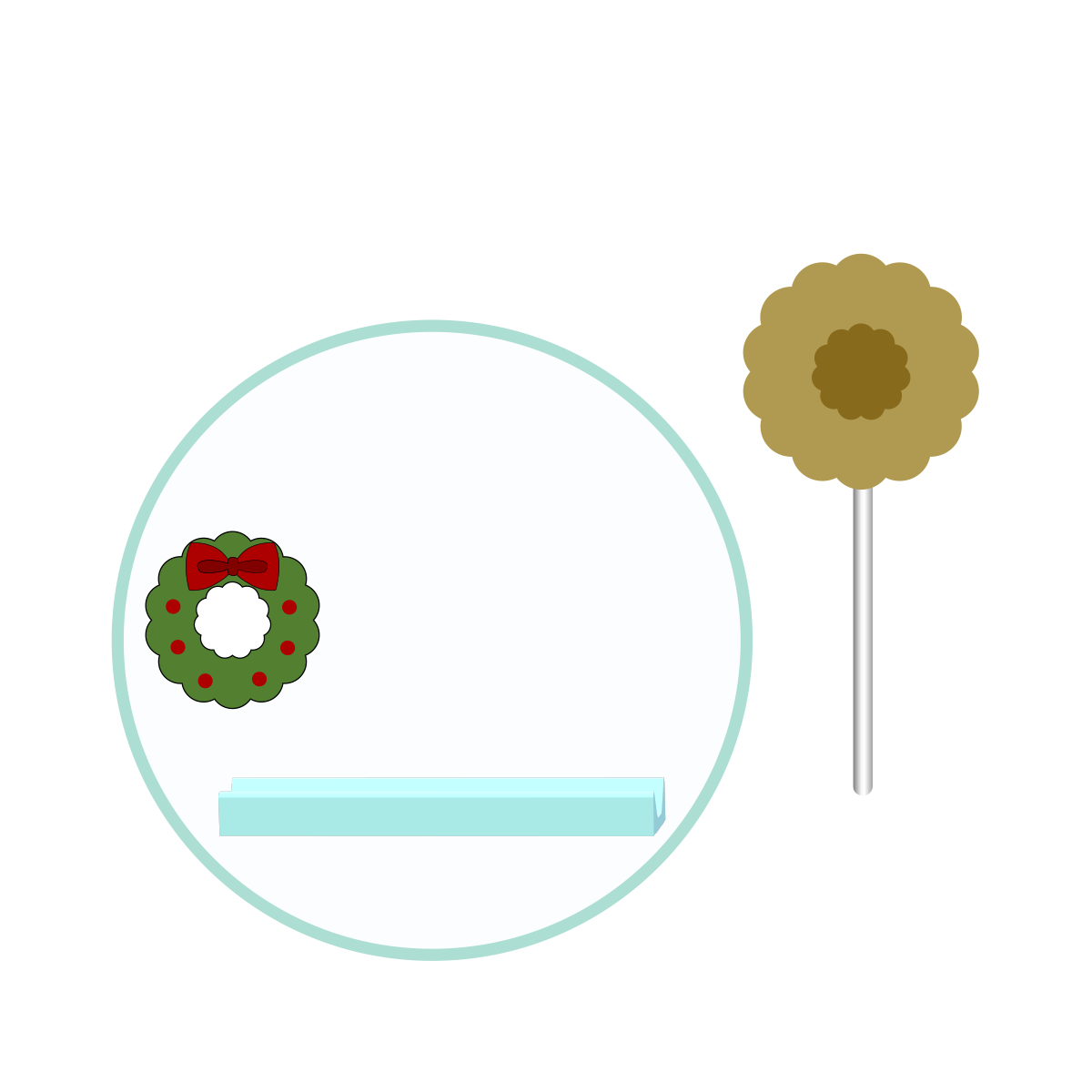 Christmas Wreath Cake Pop Mold | Deluxe Cutter, Popper, and Tray Option