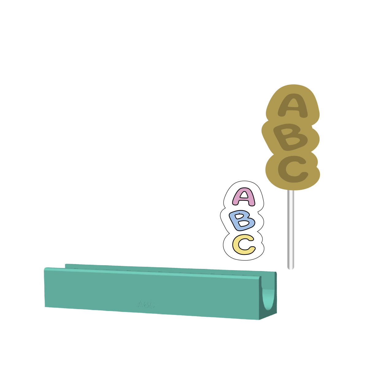 ABC Cake Pop Mold |Deluxe Cutter, Popper, and Tray Option