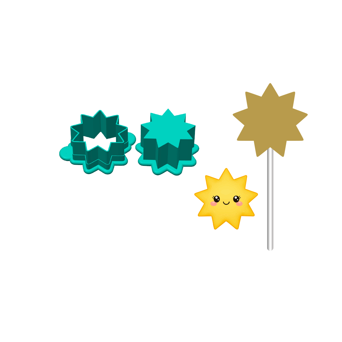 Sun Cake Pop Mold |Deluxe Cutter, Popper, and Tray Options