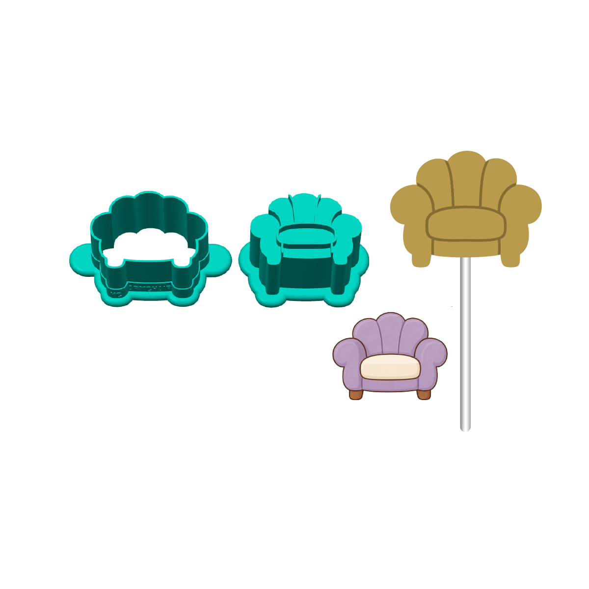 Armchair Cake Pop Mold | Deluxe Cutter, Popper, and Tray Options