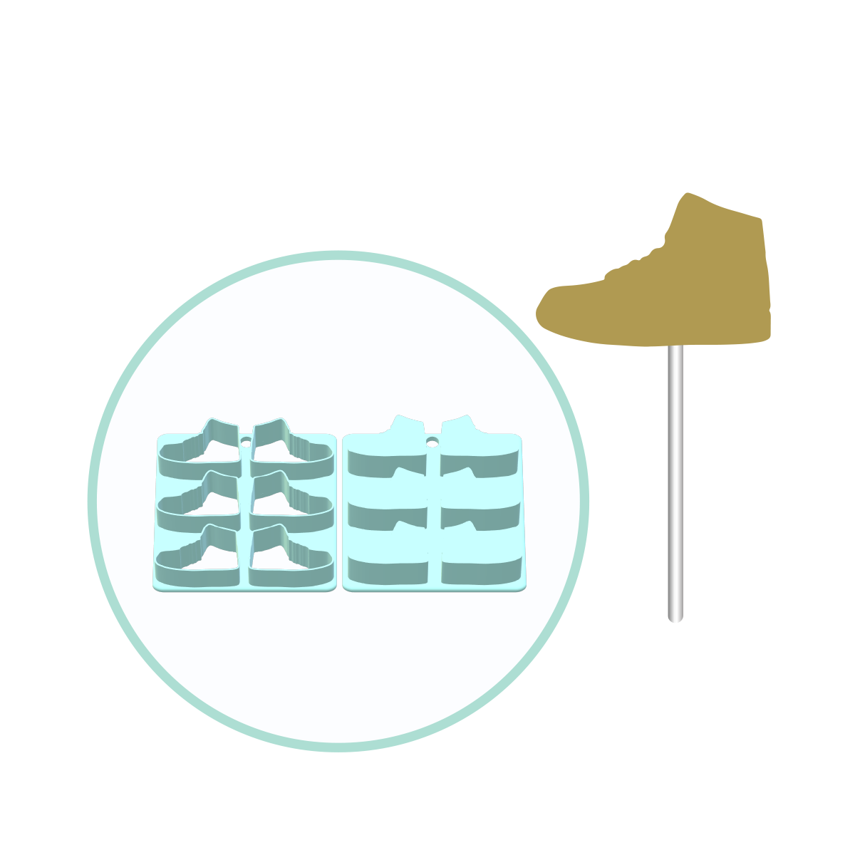 High Top Shoe Cake Pop Mold | Deluxe Cutter, Popper, and Tray Option