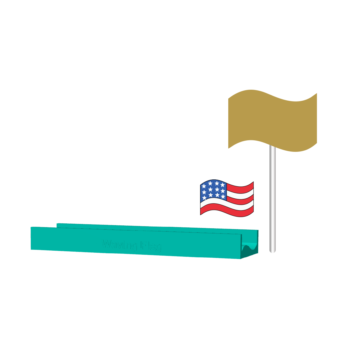 Waving Flag Cake Pop Mold |Deluxe Cutter, Popper, and Tray Option