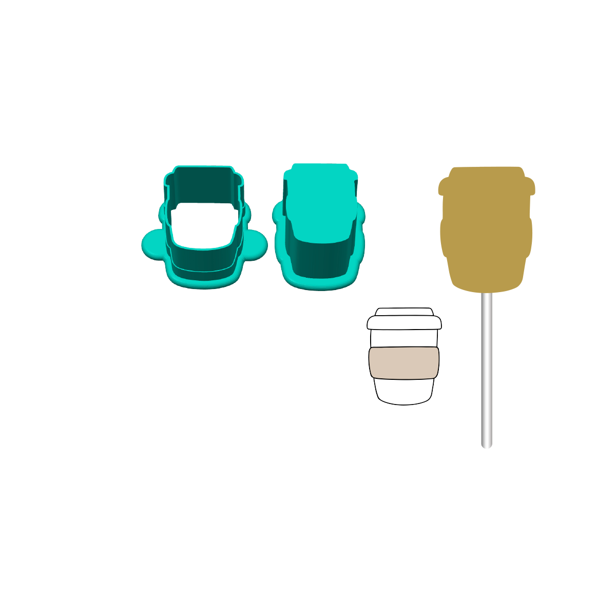 Coffee Cup Cake Pop Mold | Deluxe Cutter, Popper, and Tray Options