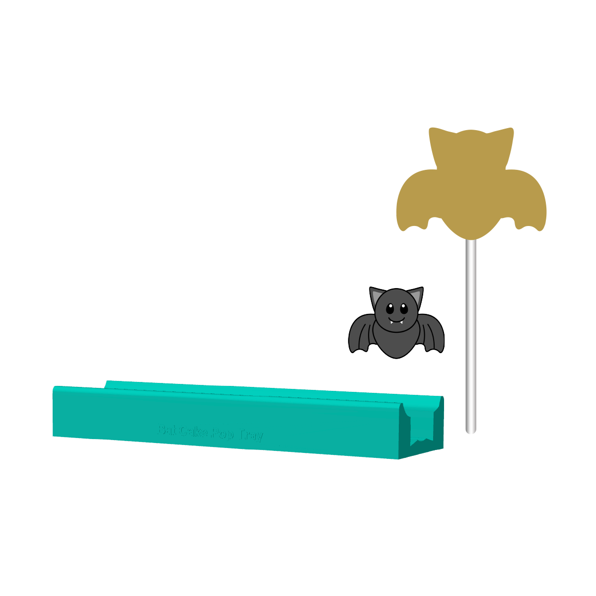 Bat Cake Pop Mold | Deluxe Cutter, Popper, and Tray Option