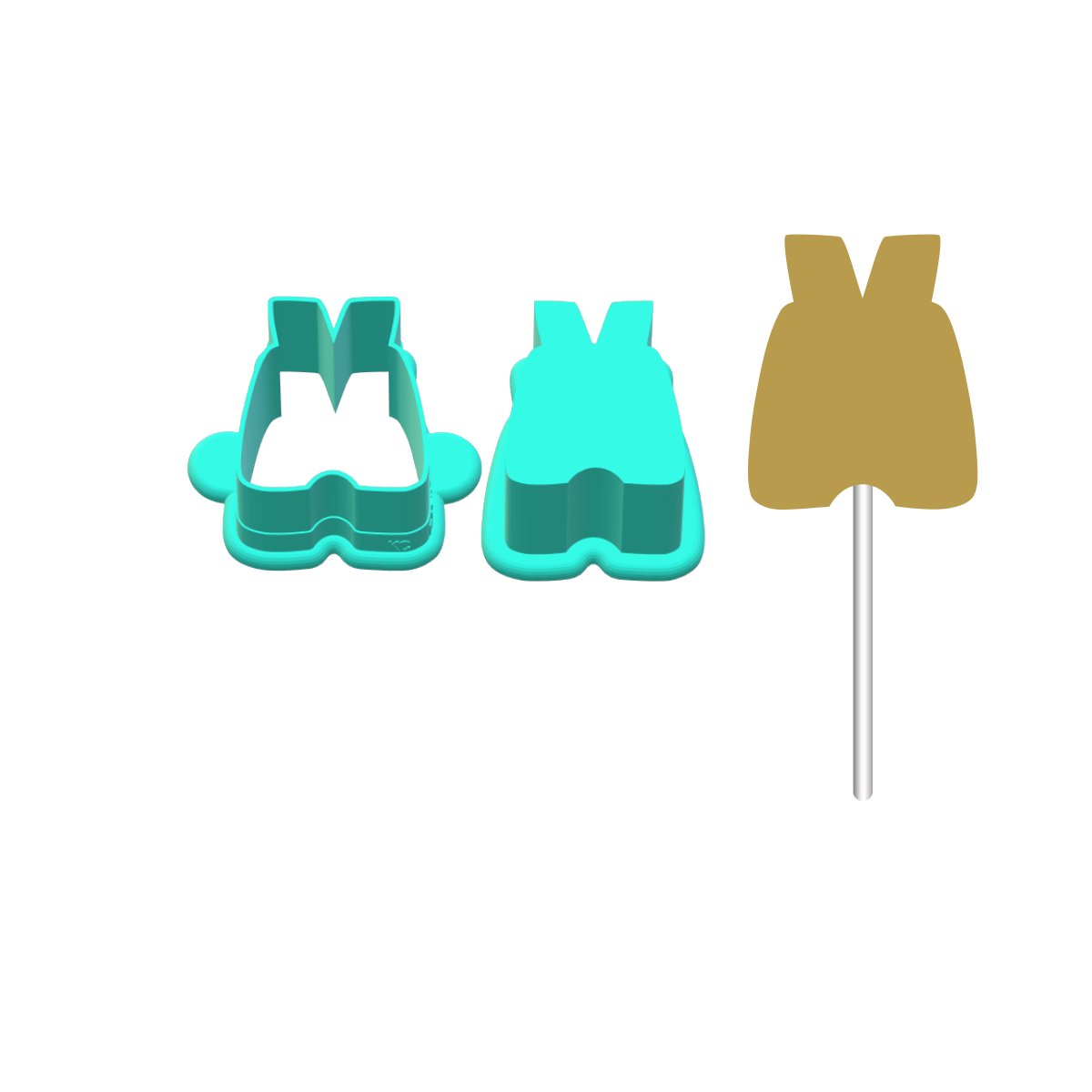 Denim Jeans Baby Overalls Cake Pop Mold |Deluxe Cutter, Popper, and Tray Option