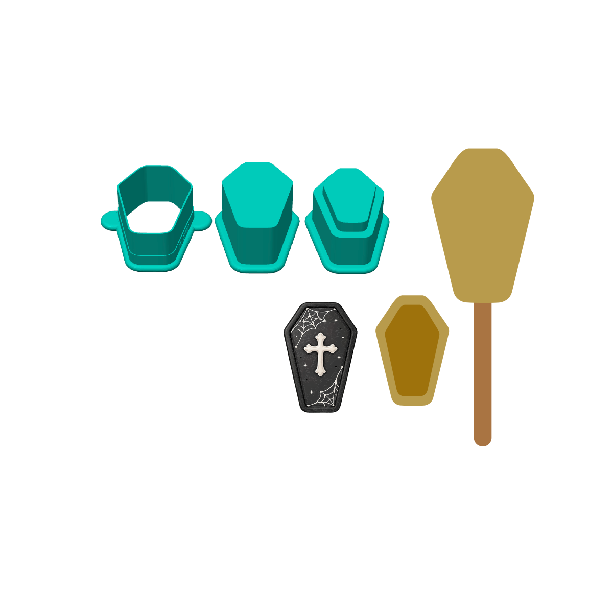 Stuffed Coffin Cakesicle Mold | Deluxe Cutter, Popper and Tray Options