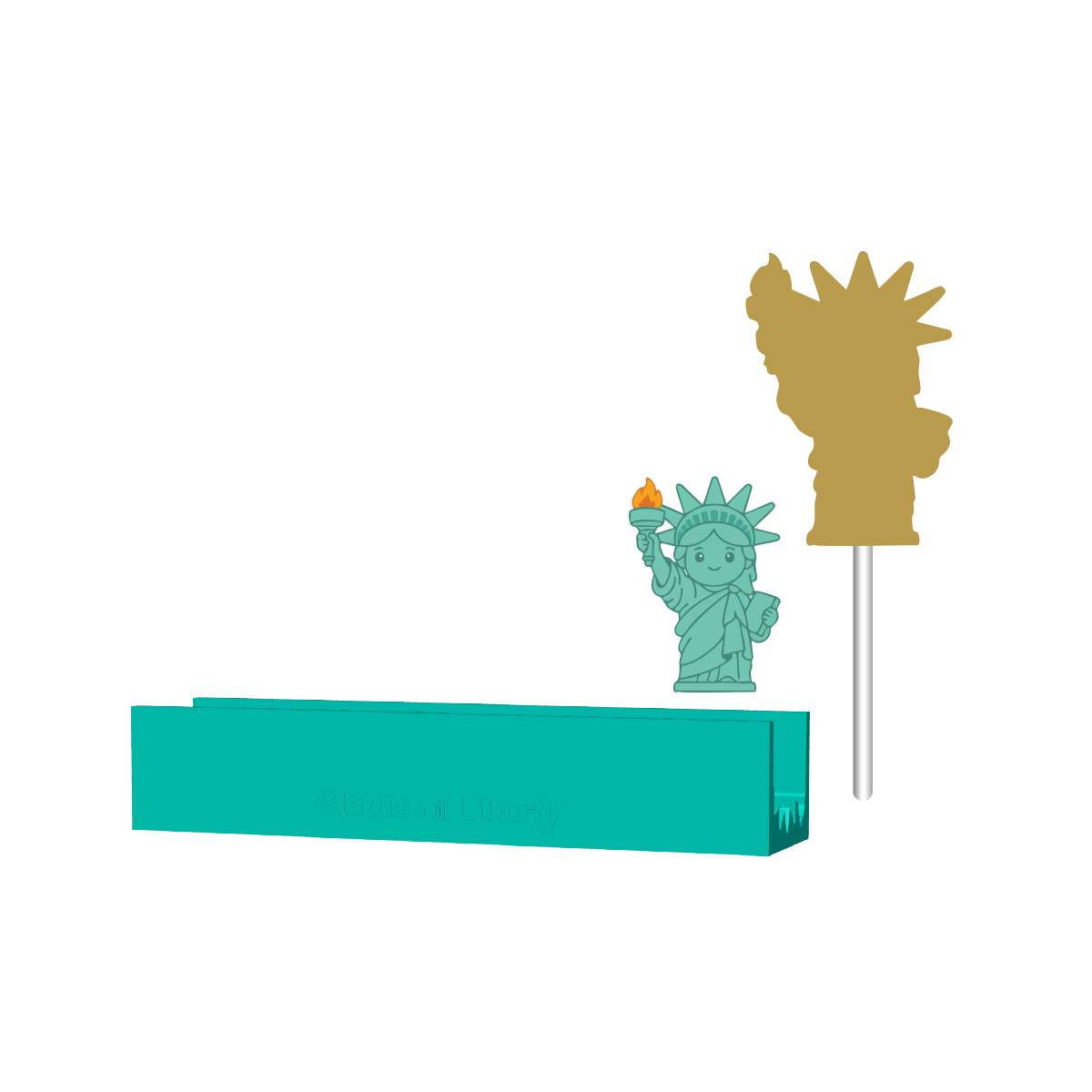 Statue of Liberty Cake Pop Mold |Deluxe Cutter, Popper, and Tray Option