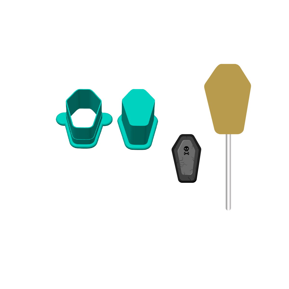Coffin Cake Pop Mold | Deluxe Cutter, Popper, and Tray Option
