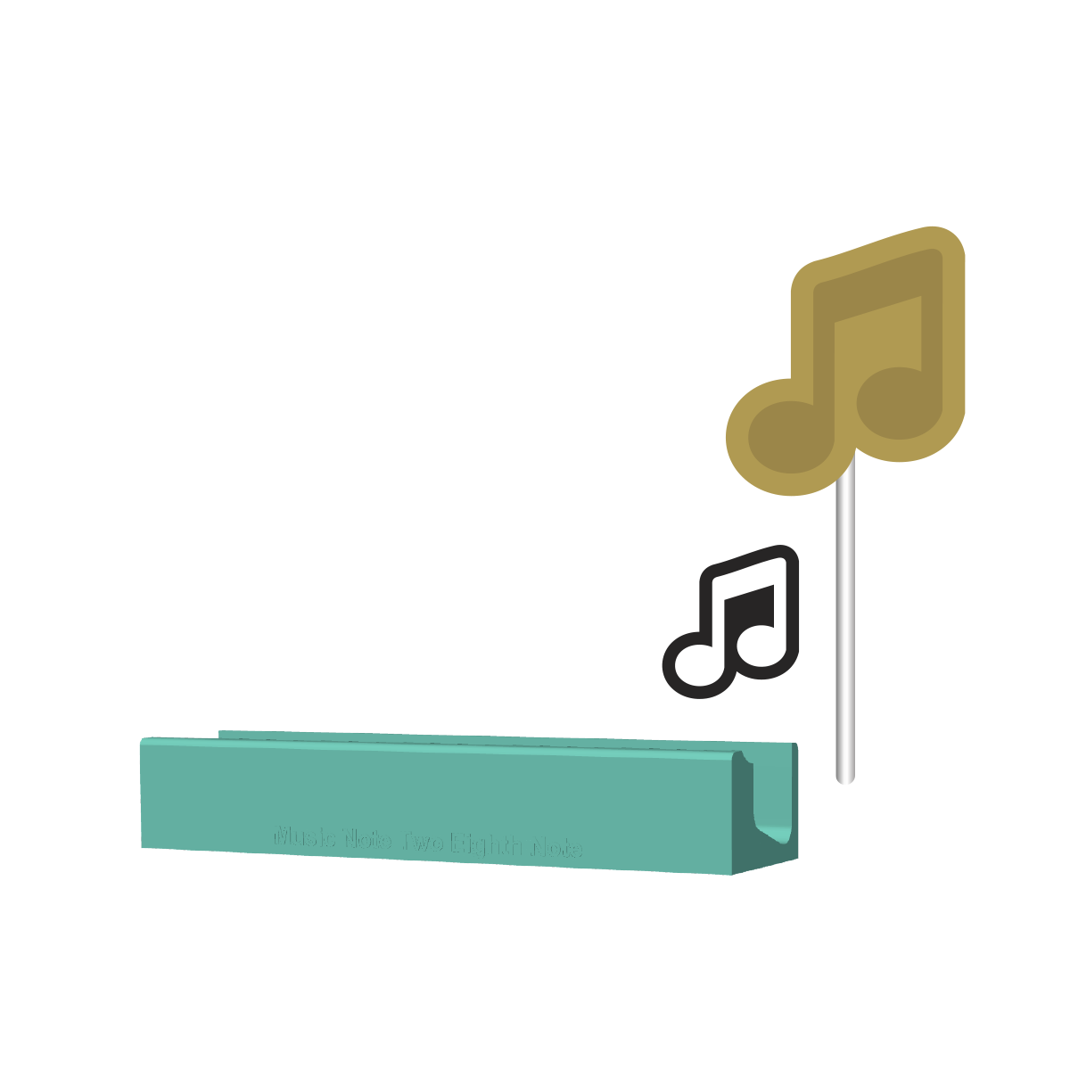 Music Note Two Eighth Note Cake Pop Mold |Deluxe Cutter, Popper, and Tray Option