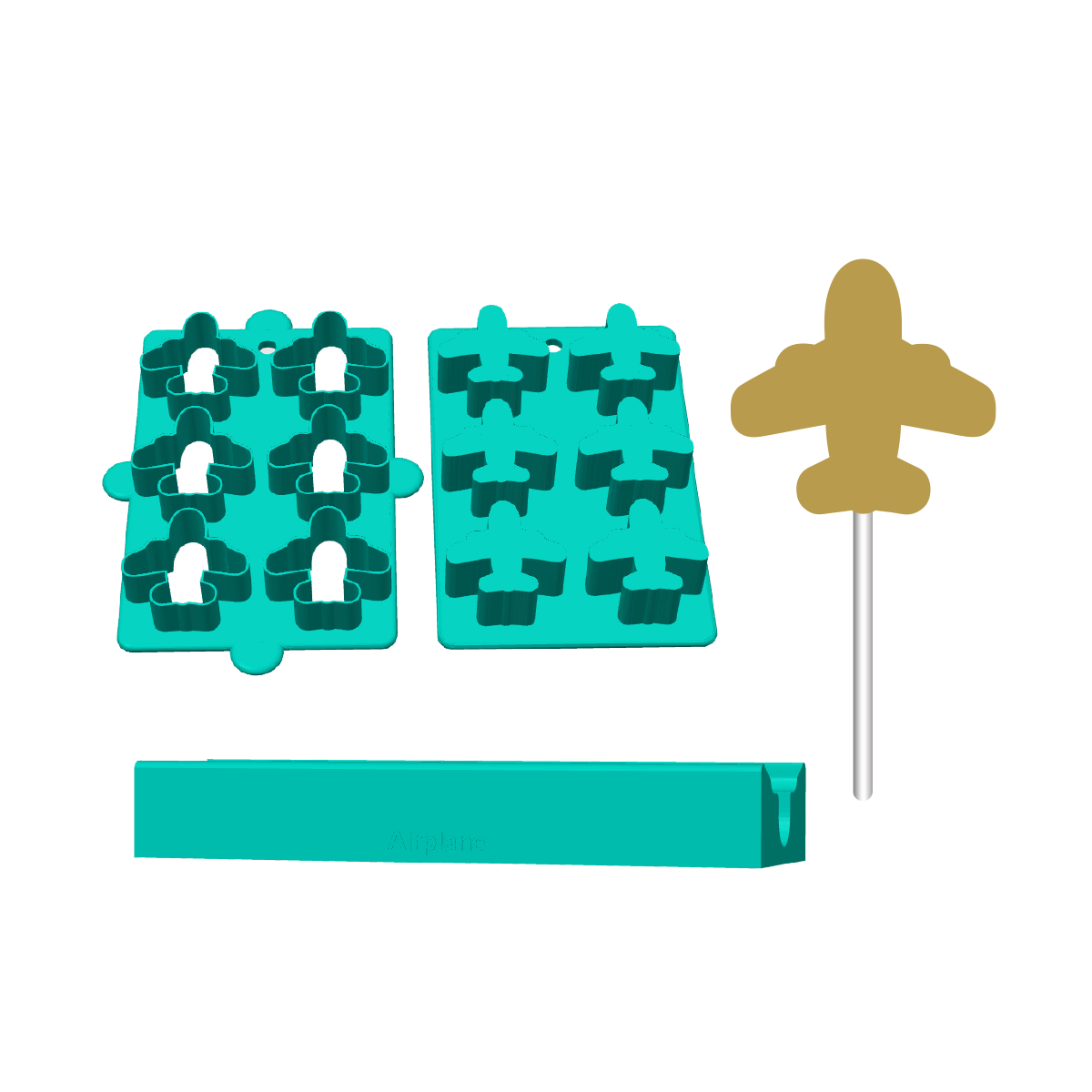 Airplane Cake Pop Mold | Deluxe Cutter, Popper, and Tray Option