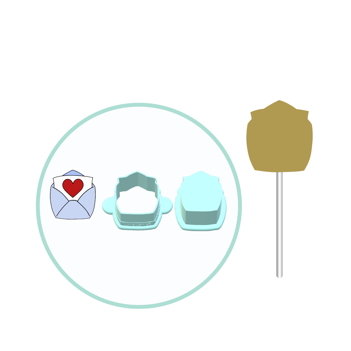 Valentines Love Letter Envelope Cake Pop Mold | Deluxe Cutter, Popper, and Tray Option