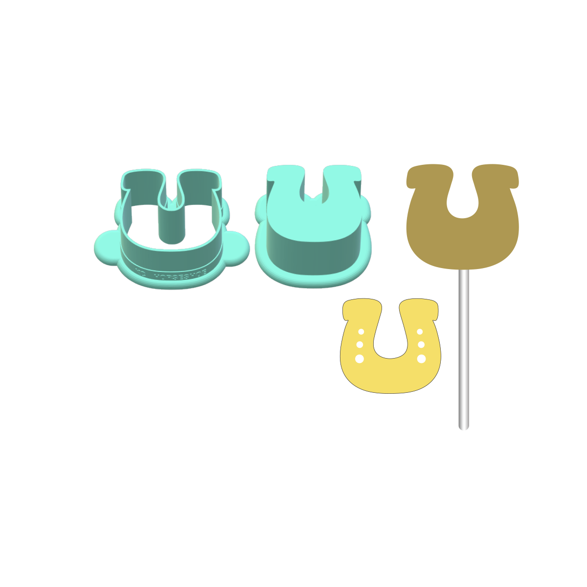 Horseshoe Cake Pop Mold |Deluxe Cutter, Popper, and Tray Option