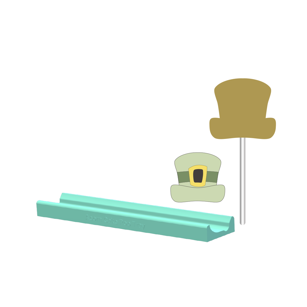Leprechaun Hat Cake Pop Mold with Fondant cutter | Deluxe Cutter, Popper, and Tray Option