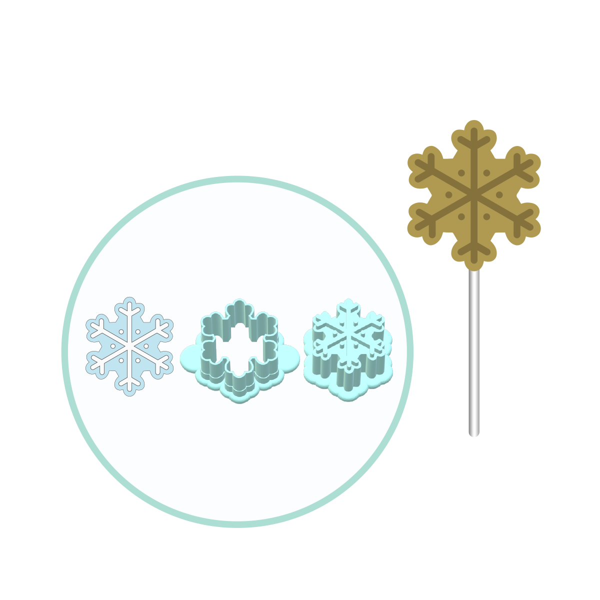 Snowflake Cake Pop Mold | Deluxe Cutter, Popper, and Tray Option