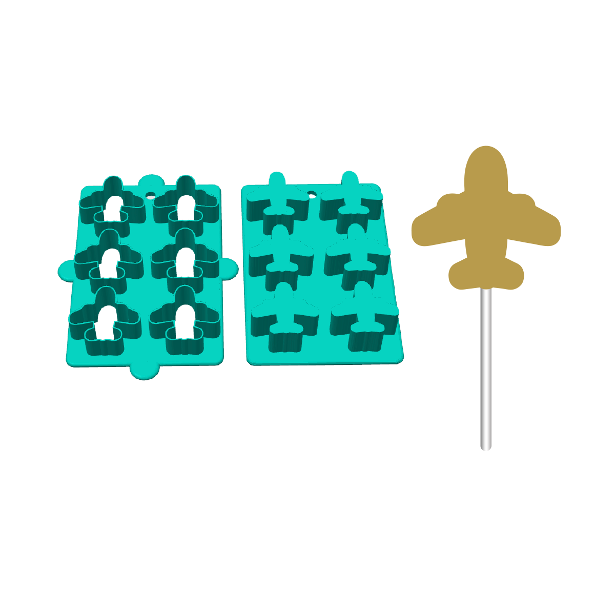 Airplane Cake Pop Mold | Deluxe Cutter, Popper, and Tray Option